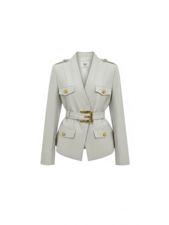 BLAZER PREMIUM CINTURÓN - BEIGE