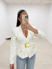 BLAZER PREMIUM CINTURÓN - BLANCA