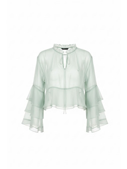 BLUSA CAPA GASA - VERDE AGUA