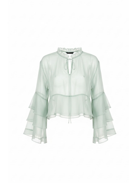 BLUSA CAPA GASA - VERDE AGUA