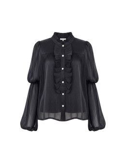 CAMISA JOYA SATINADA - NEGRA