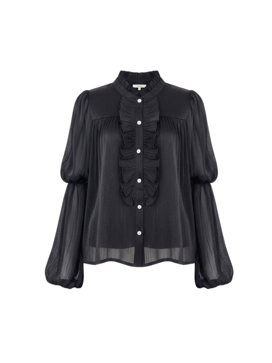 CAMISA JOYA SATINADA - NEGRA