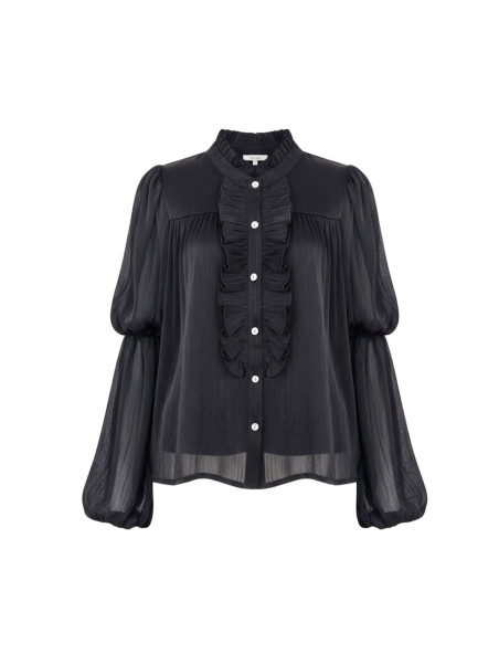 CAMISA JOYA SATINADA - NEGRA