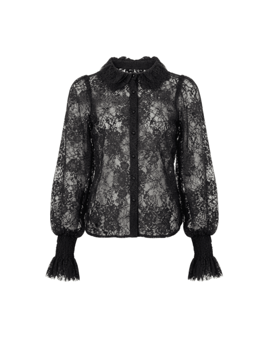 CAMISA ENCAJE PREMIUM - NEGRA