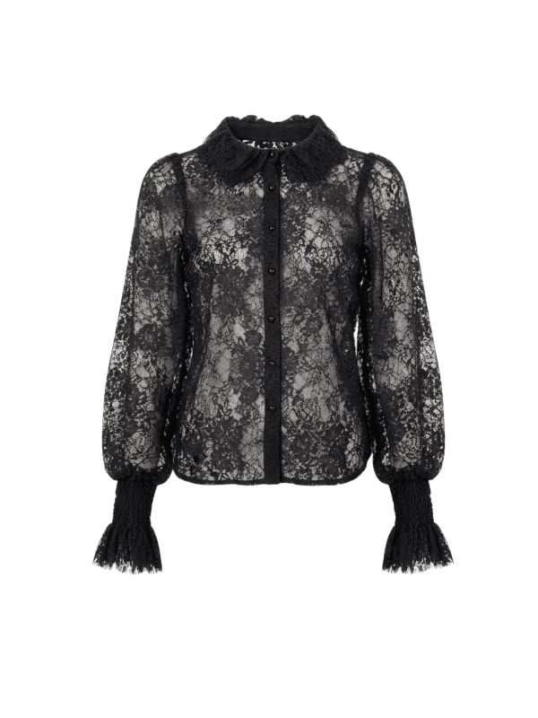 CAMISA ENCAJE PREMIUM - NEGRA