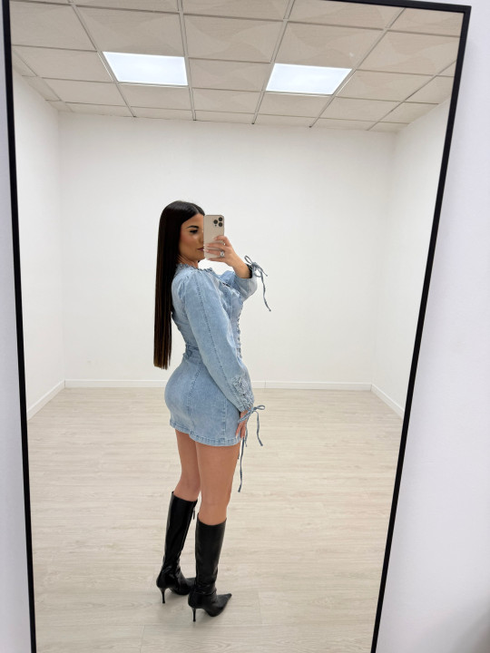 VESTIDO CUERDAS PREMIUM - DENIM