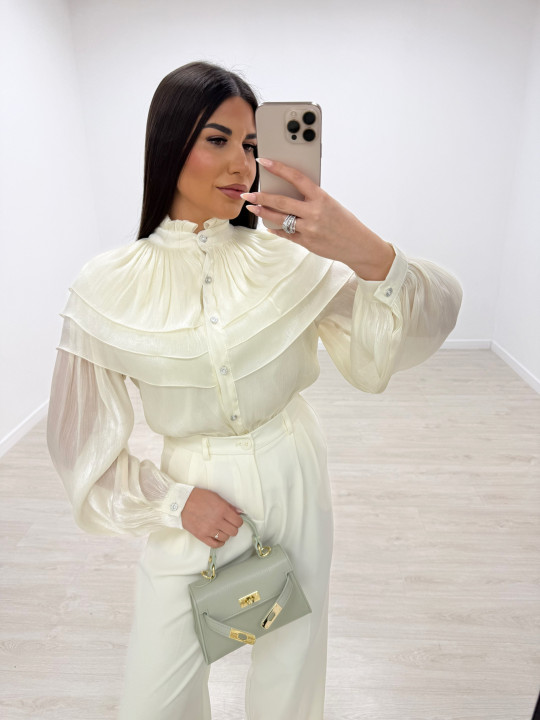 CAMISA SATINADA PREMIUM - BEIGE