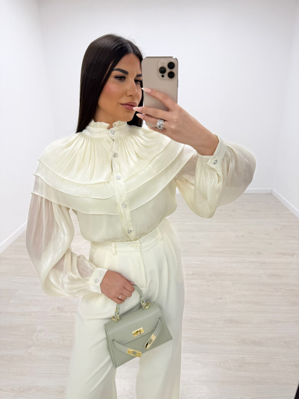 CAMISA SATINADA PREMIUM - BEIGE