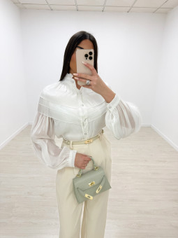 CAMISA SATINADA PREMIUM - BLANCA