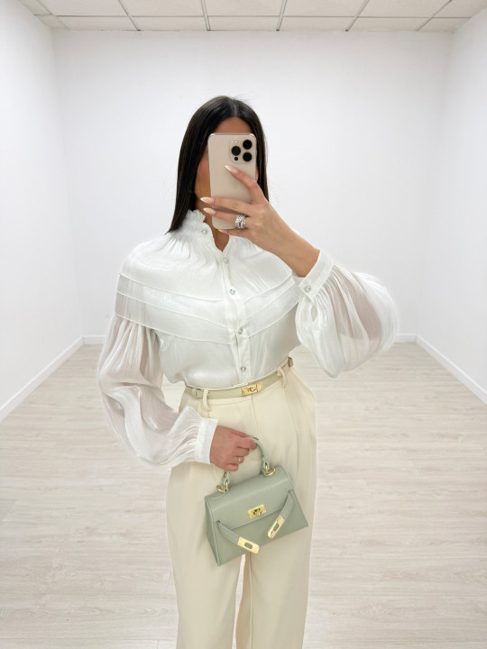 CAMISA SATINADA PREMIUM - BLANCA