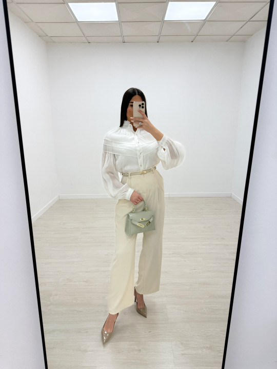 CAMISA SATINADA PREMIUM - BLANCA