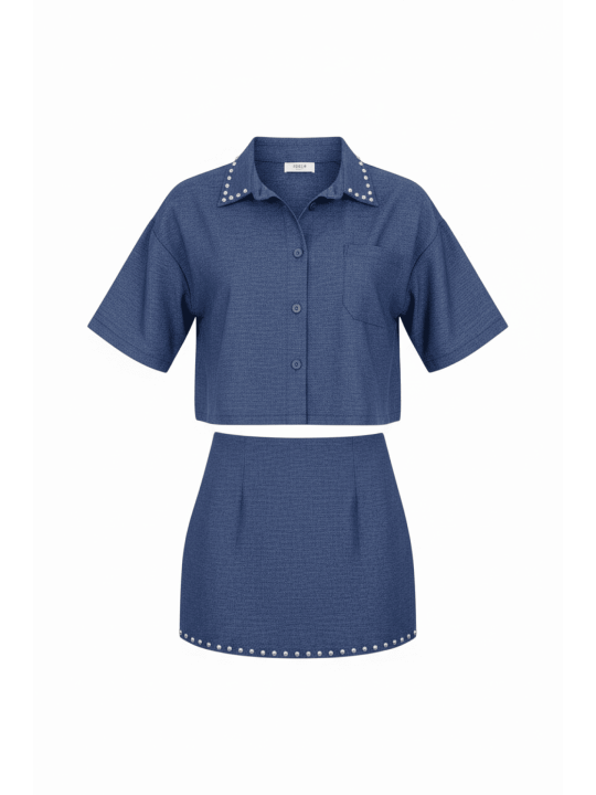 CONJUNTO DENIM TACHAS