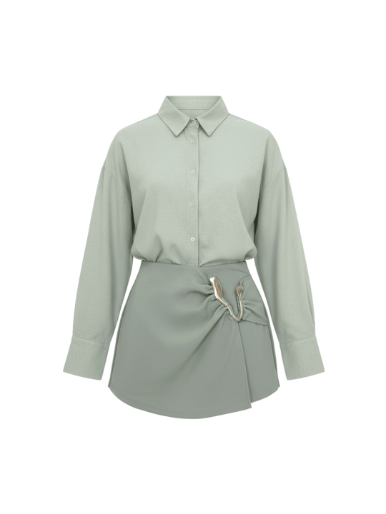 FALDA PANTALÓN DETALLE - VERDE