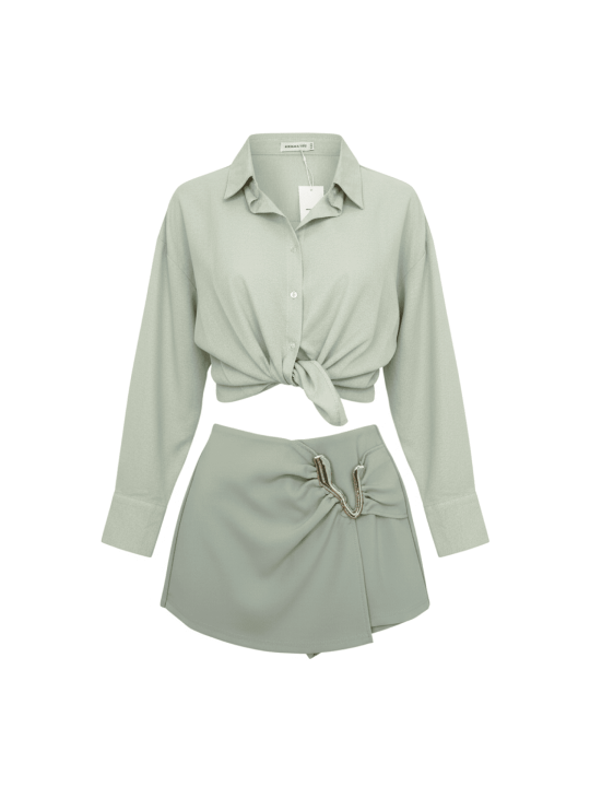 FALDA PANTALÓN DETALLE - VERDE