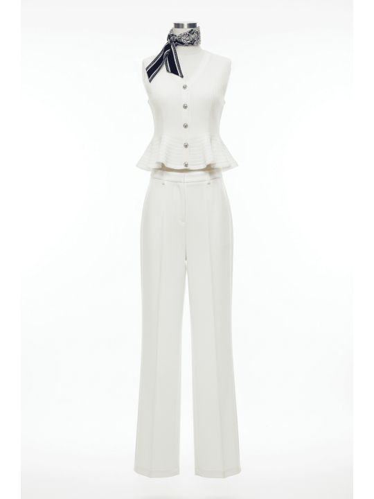 PANTALÓN DE VESTIR EXCLUSIVO - BLANCO