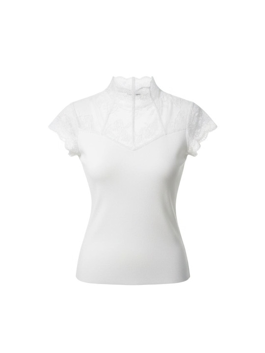 TOP PUNTO COMBINADO ENCAJE - BLANCO