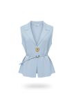 CHALECO DETALLE CINTURÓN - CELESTE