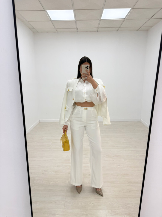 PANTALÓN DE VESTIR EXCLUSIVO - BLANCO