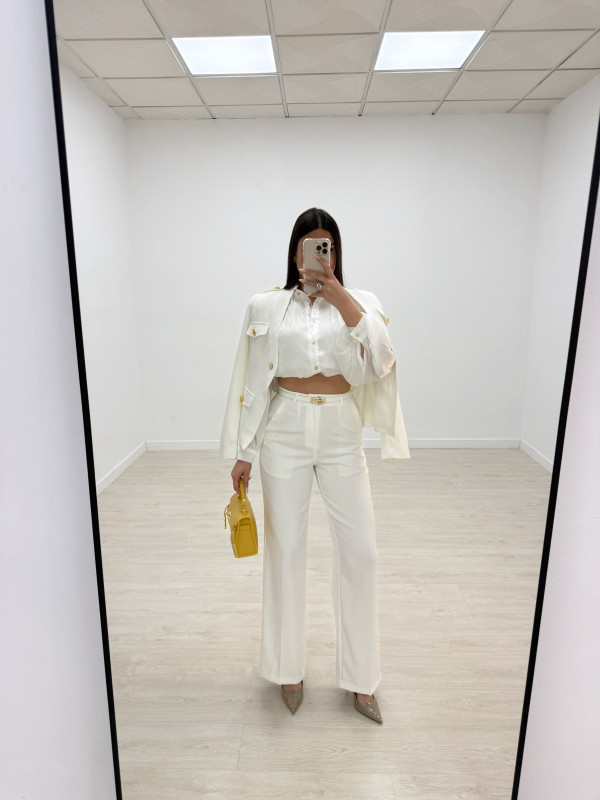 PANTALÓN DE VESTIR EXCLUSIVO - BLANCO