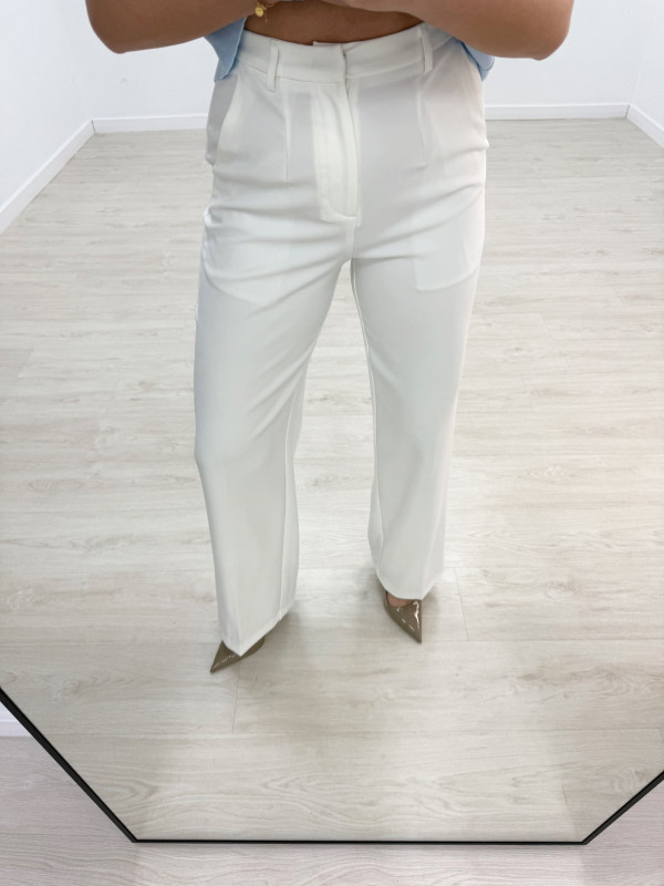 PANTALÓN DE VESTIR EXCLUSIVO - BLANCO