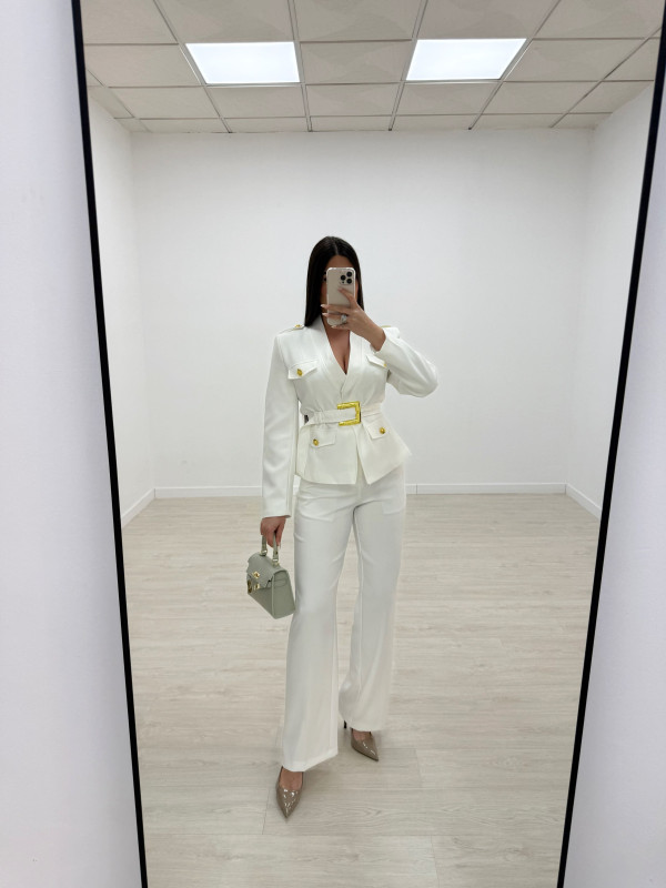 PANTALÓN DE VESTIR EXCLUSIVO - BLANCO