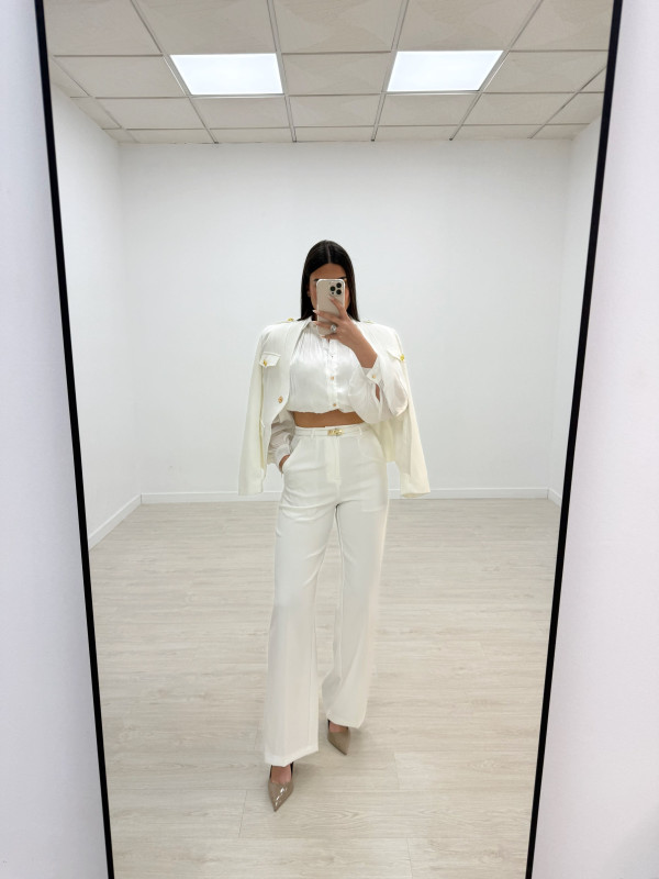 PANTALÓN DE VESTIR EXCLUSIVO - BLANCO