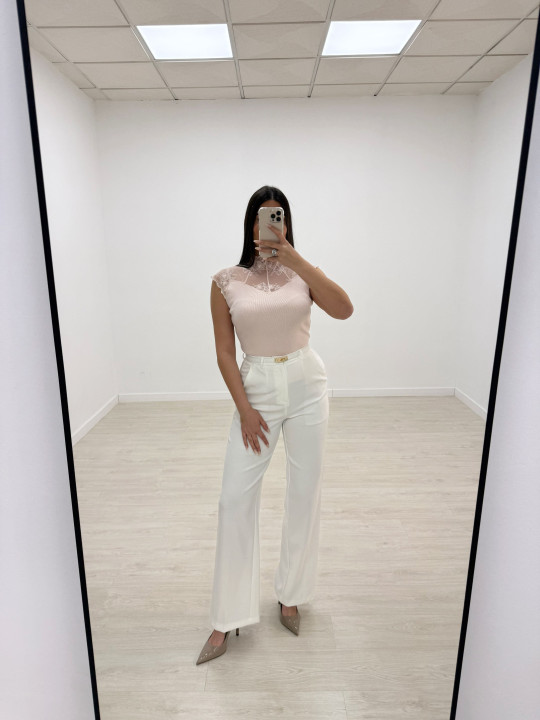 PANTALÓN DE VESTIR EXCLUSIVO - BLANCO