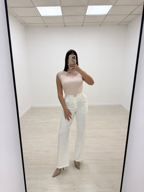 PANTALÓN DE VESTIR EXCLUSIVO - BLANCO