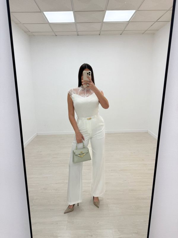 PANTALÓN DE VESTIR EXCLUSIVO - BLANCO