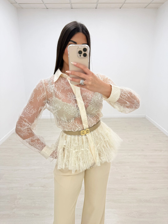 CAMISA PREMIUM GISELLA - BEIGE