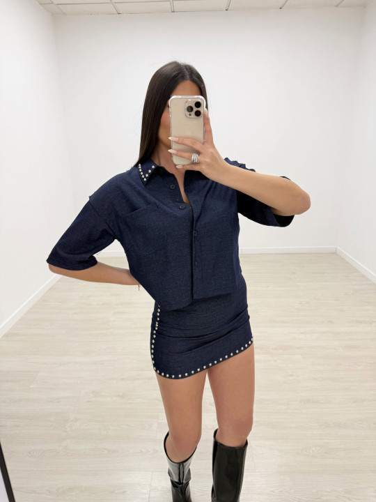 CONJUNTO DENIM TACHAS