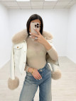 CHAQUETA PIEL + PELO BLANCA