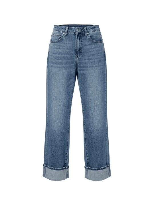 PANTALÓN VAQUERO DOBLADILLO - CLARO