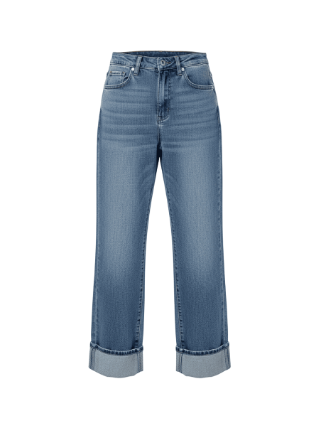 PANTALÓN VAQUERO DOBLADILLO - CLARO