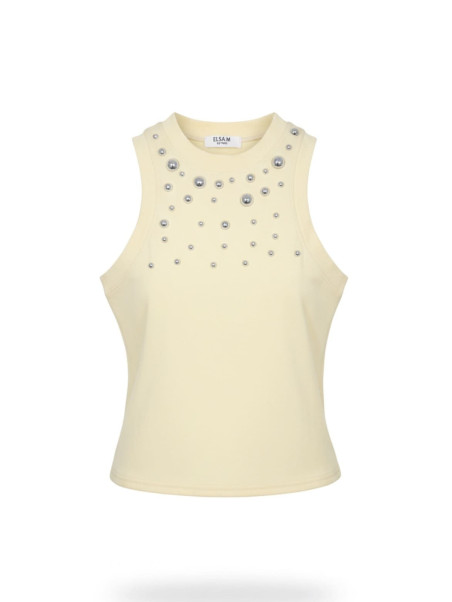 TOP TACHAS ALGODÓN - AMARILLO