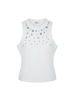 TOP TACHAS ALGODÓN - BLANCO