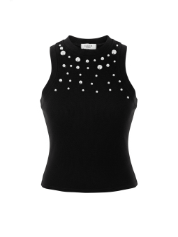 TOP TACHAS ALGODÓN - NEGRO