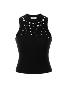 TOP TACHAS ALGODÓN - NEGRO