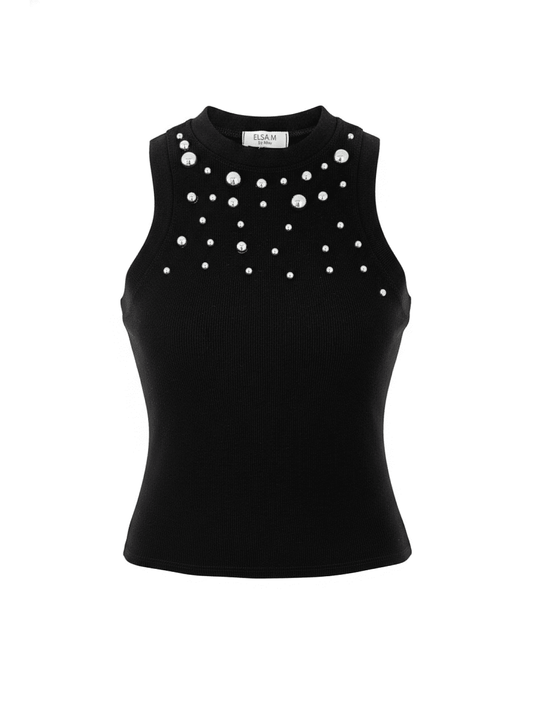 TOP TACHAS ALGODÓN - NEGRO