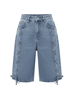 PANTALÓN VAQUERO BERMUDA CUERDAS