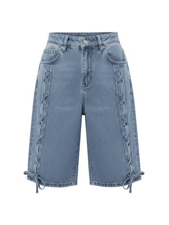 PANTALÓN VAQUERO BERMUDA CUERDAS