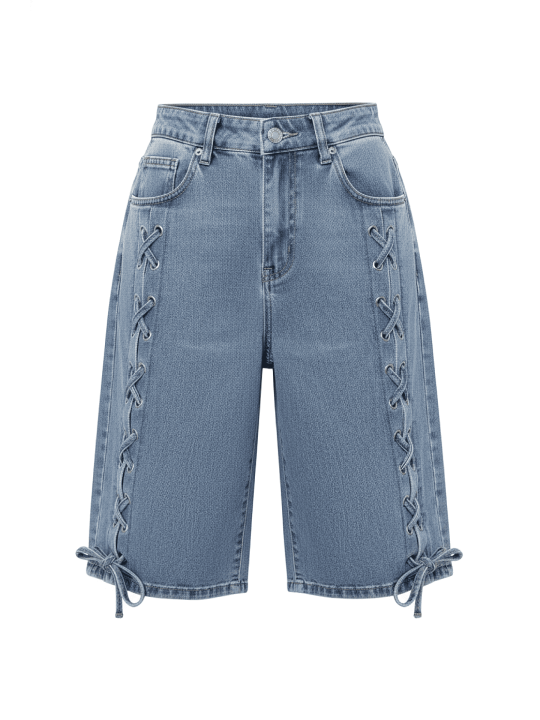 PANTALÓN VAQUERO BERMUDA CUERDAS