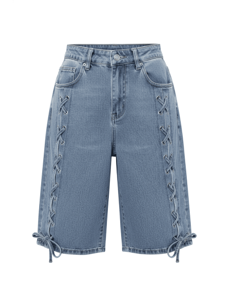 PANTALÓN VAQUERO BERMUDA CUERDAS