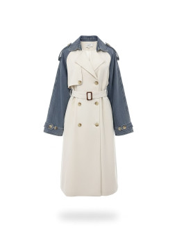 GABARDINA COMBINADA DENIM PREMIUM - CREMA