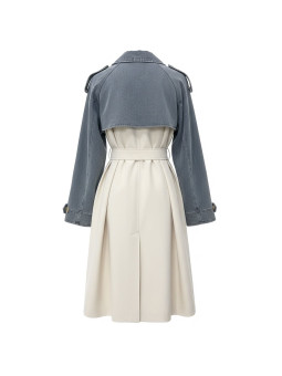 GABARDINA COMBINADA DENIM PREMIUM - CREMA