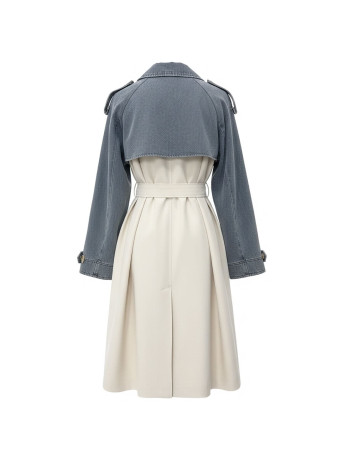 GABARDINA COMBINADA DENIM PREMIUM - CREMA