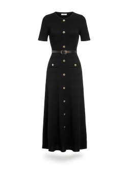 VESTIDO SANDRO CINTURÓN - NEGRO