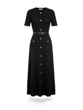 VESTIDO SANDRO CINTURÓN - NEGRO