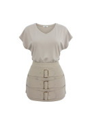 FALDA PANTALÓN HEBILLAS PREMIUM - BEIGE