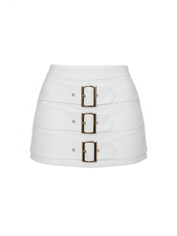 FALDA PANTALÓN HEBILLAS PREMIUM - BLANCO